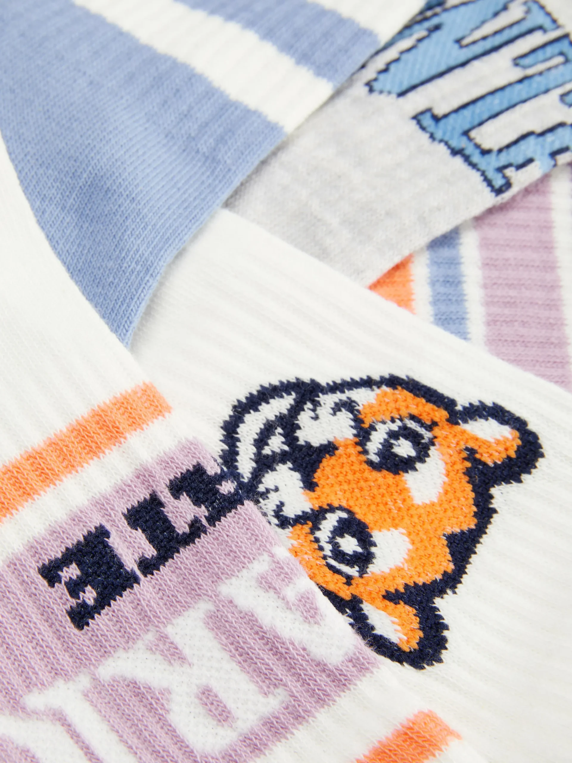 Discount Gerippte Söckchen Mit College-Prints, 5er-Pack Kinder Socken Und Strumpfhosen