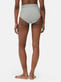 Sale Gerippte Slips Mit Hohem Bund, 3er-Pack Damen Slips