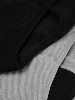 Sale Gerippte Slips Mit Hohem Bund, 3er-Pack Damen Slips