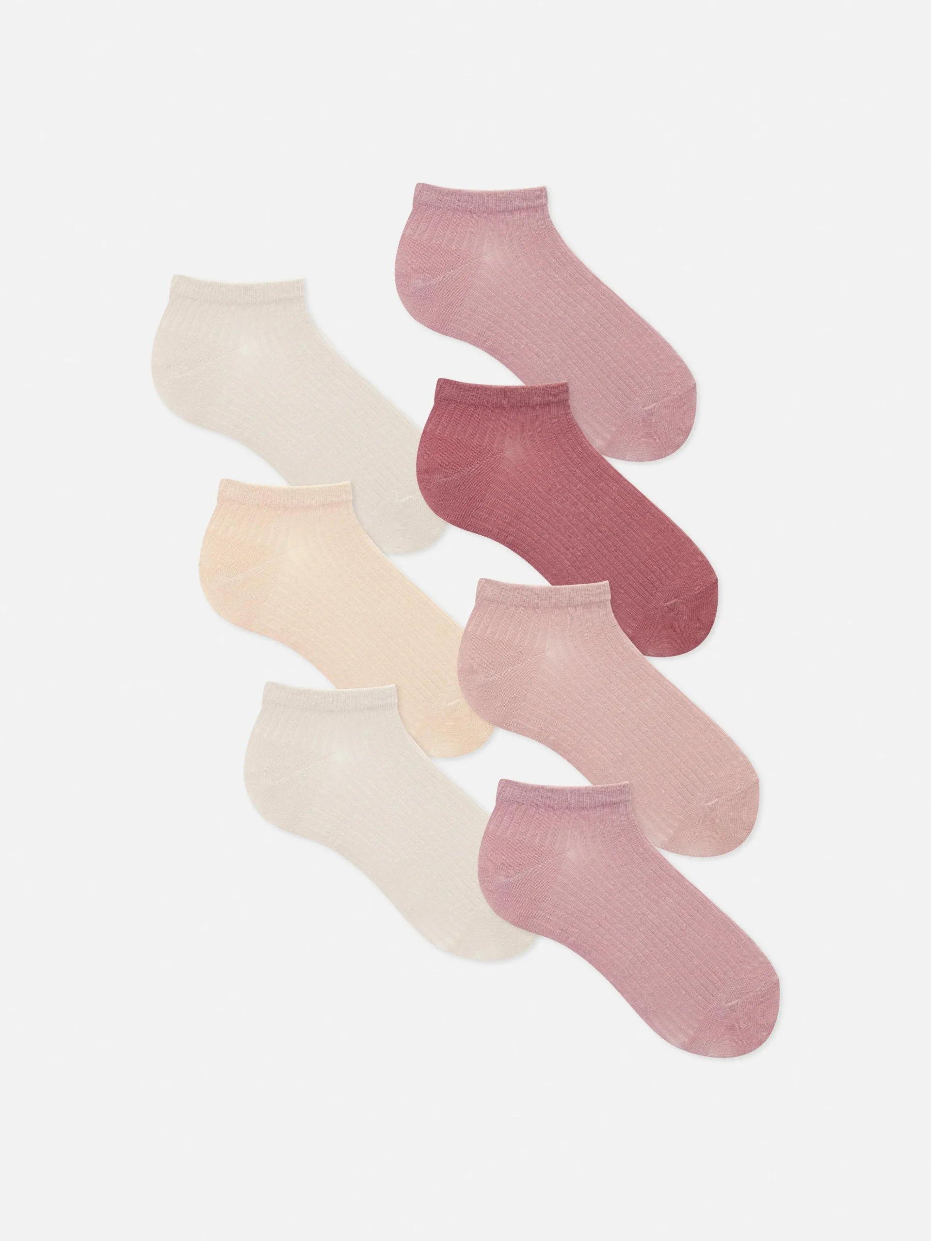 Gerippte Sneakersocken, 7er-Pack Damen Socken