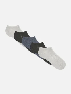 Discount Gerippte Sneakersocken, 5er-Pack Herren Socken