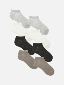 Clearance Gerippte Sneakersocken In Neutralen Tönen, 7er-Pack Damen Socken