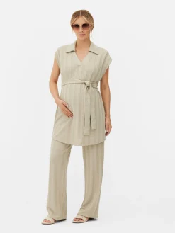 Clearance Gerippte Umstandshose Mit Weitem Bein Damen Hosen Und Leggings