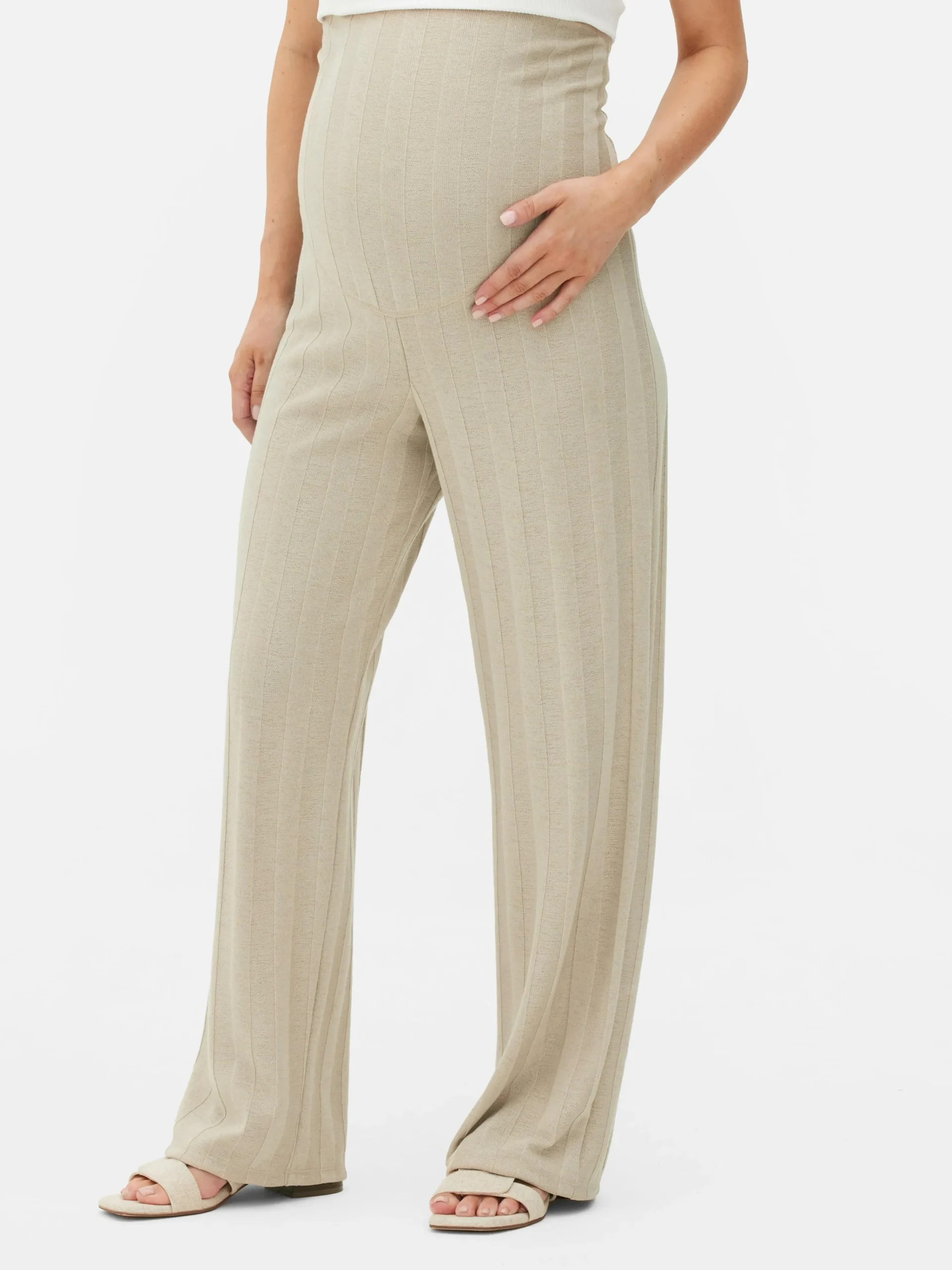 Clearance Gerippte Umstandshose Mit Weitem Bein Damen Hosen Und Leggings