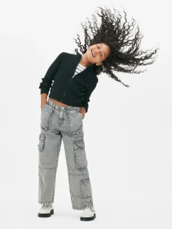 Sale Gerippter Cardigan Mit Reißverschluss Kinder Pullover Und Cardigans