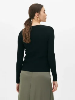 New Gerippter Cardigan Mit V-Ausschnitt Damen Pullover Und Cardigans