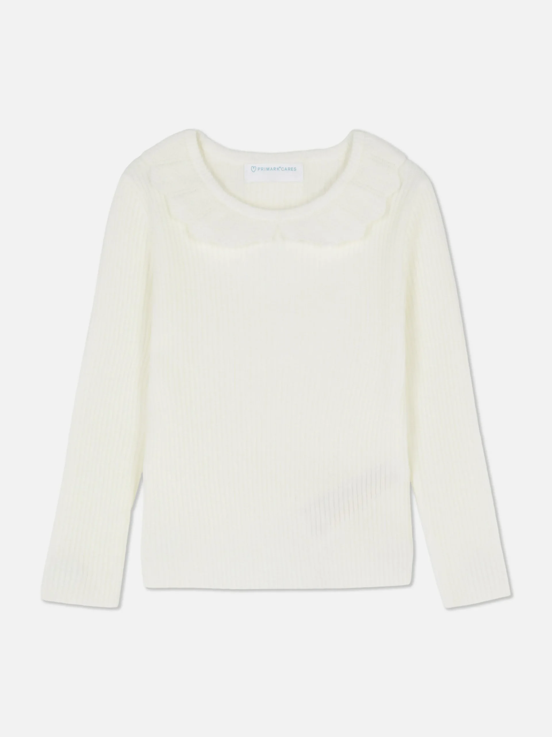 Hot Gerippter Pullover Mit Rüschenkragen Kinder Pullover Und Cardigans