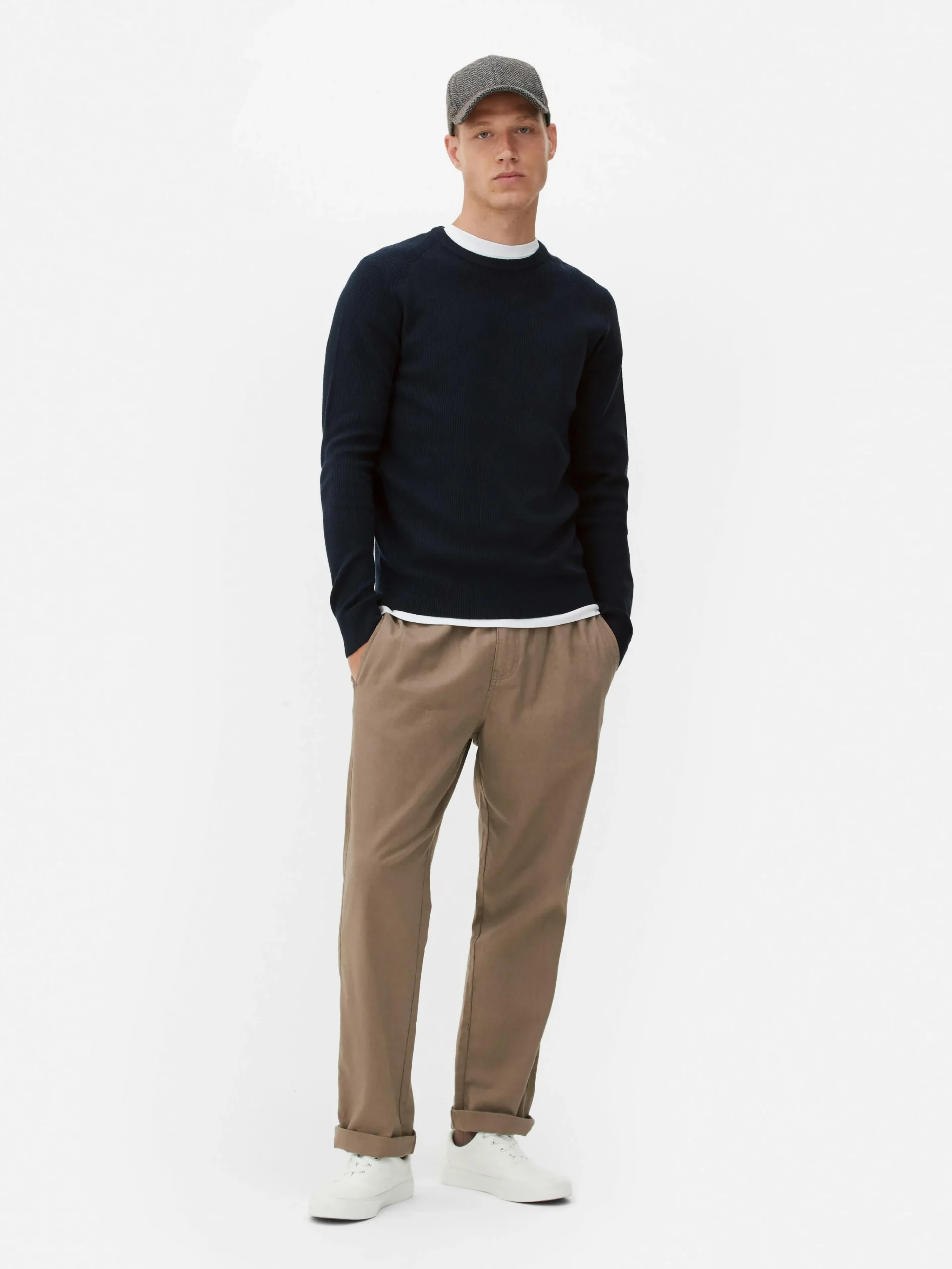 New Gerippter Pullover Mit Rundhalsausschnitt Herren Pullover Und Cardigans