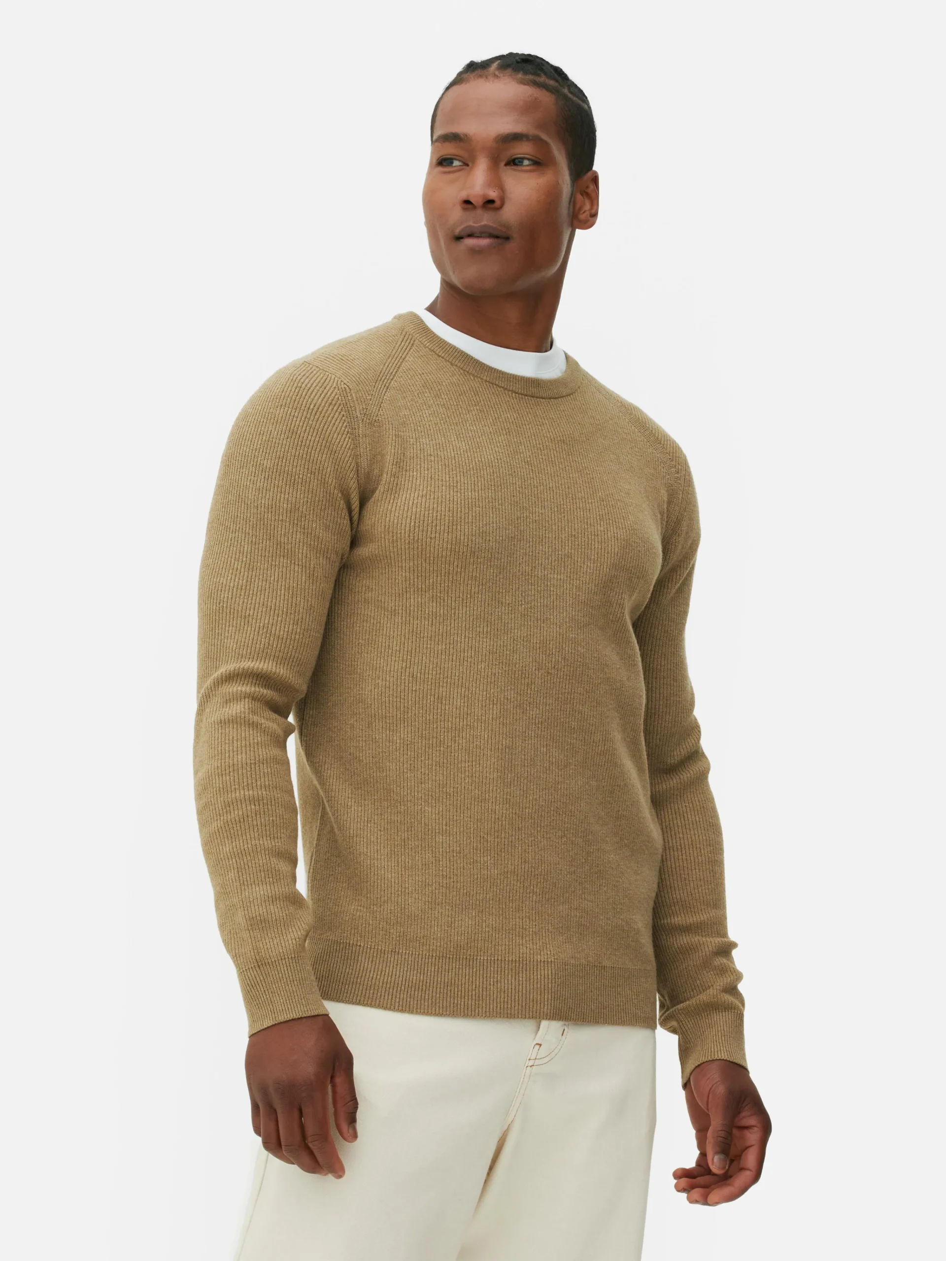 Online Gerippter Pullover Mit Rundhalsausschnitt Herren Pullover Und Cardigans