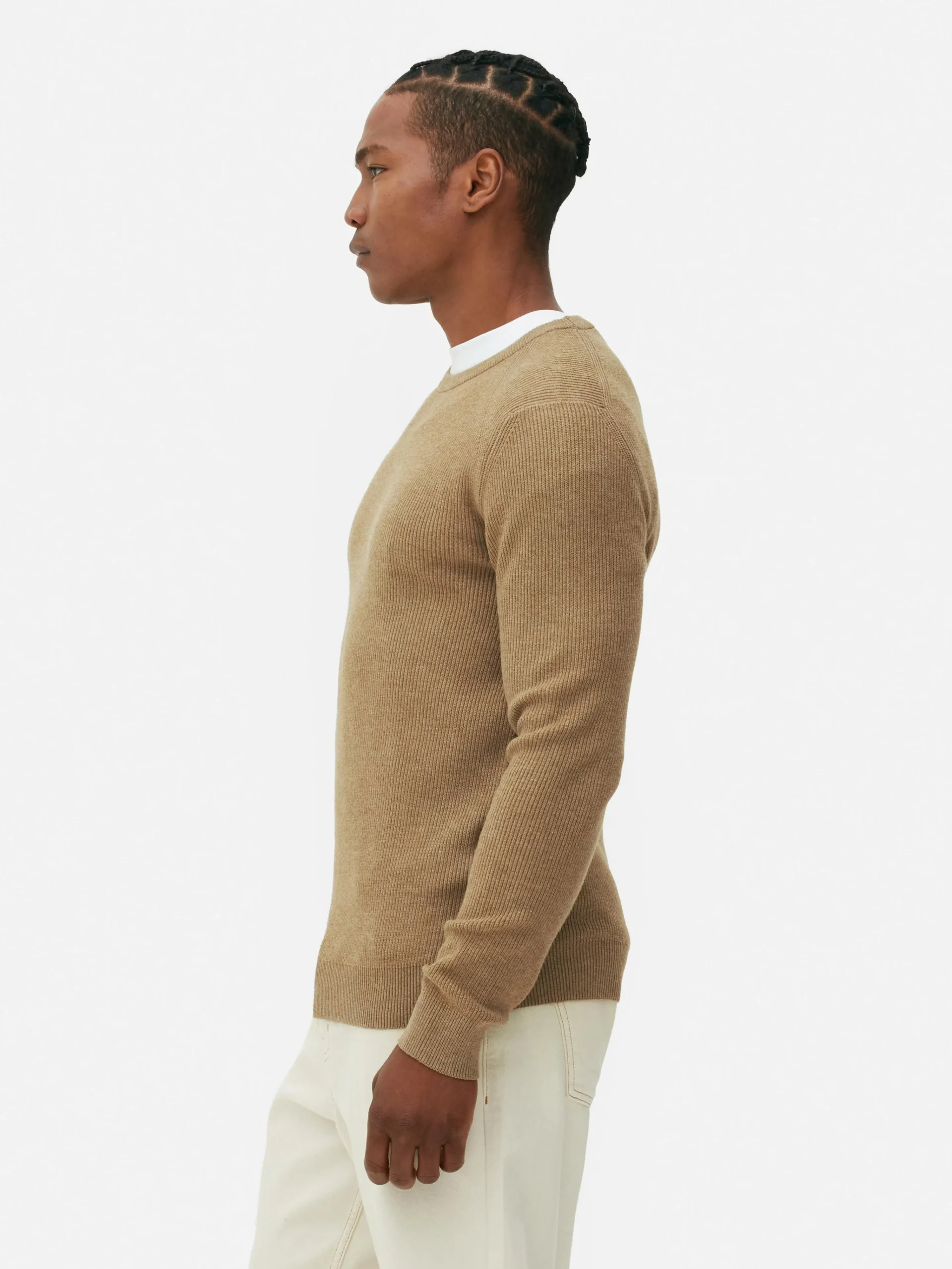Online Gerippter Pullover Mit Rundhalsausschnitt Herren Pullover Und Cardigans