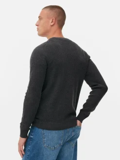 Hot Gerippter Pullover Mit Rundhalsausschnitt Herren Pullover Und Cardigans