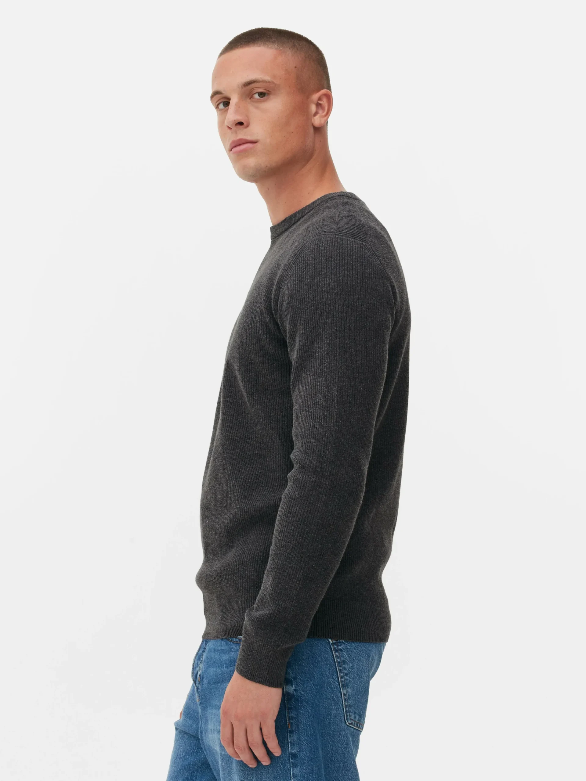 Hot Gerippter Pullover Mit Rundhalsausschnitt Herren Pullover Und Cardigans