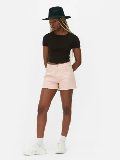 Clearance Geripptes, Bauchfreies Top Damen Tops Und T-Shirts