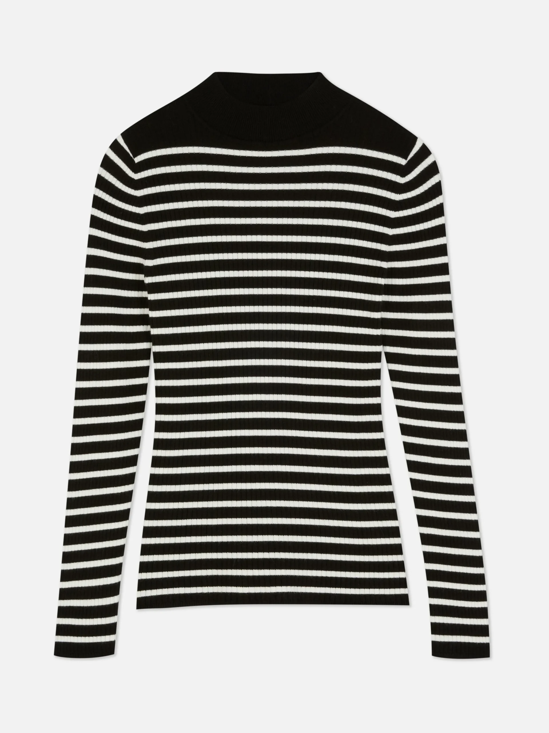 Sale Geripptes, Hochgeschlossenes Top Damen Pullover Und Cardigans