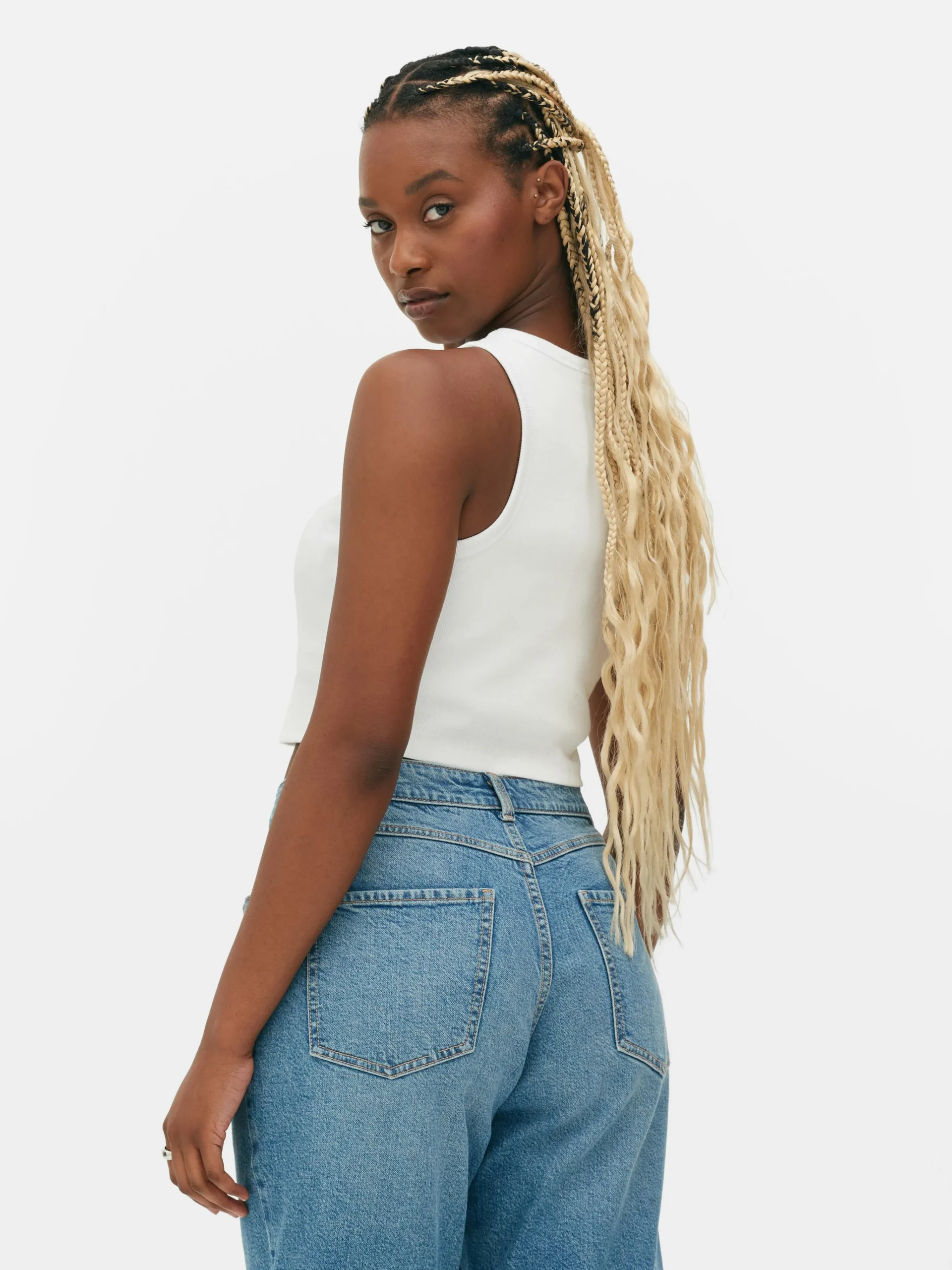 Sale Geripptes, Kurzes Trägertop Mit Racerback Damen Tops Und T-Shirts