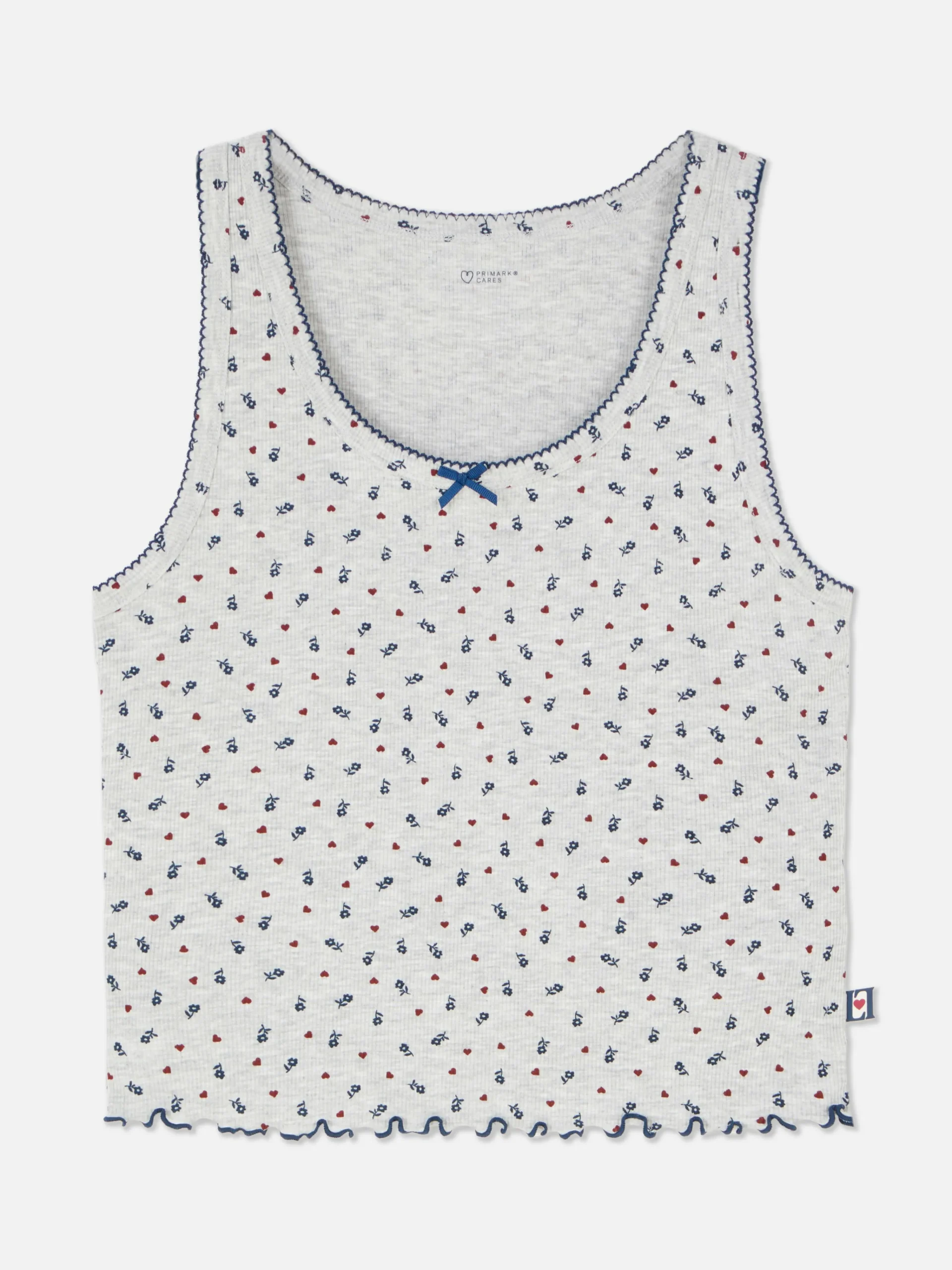Best Geripptes Schlafanzug-Tanktop Mit Blümchenmuster Damen Schlafanzugoberteile