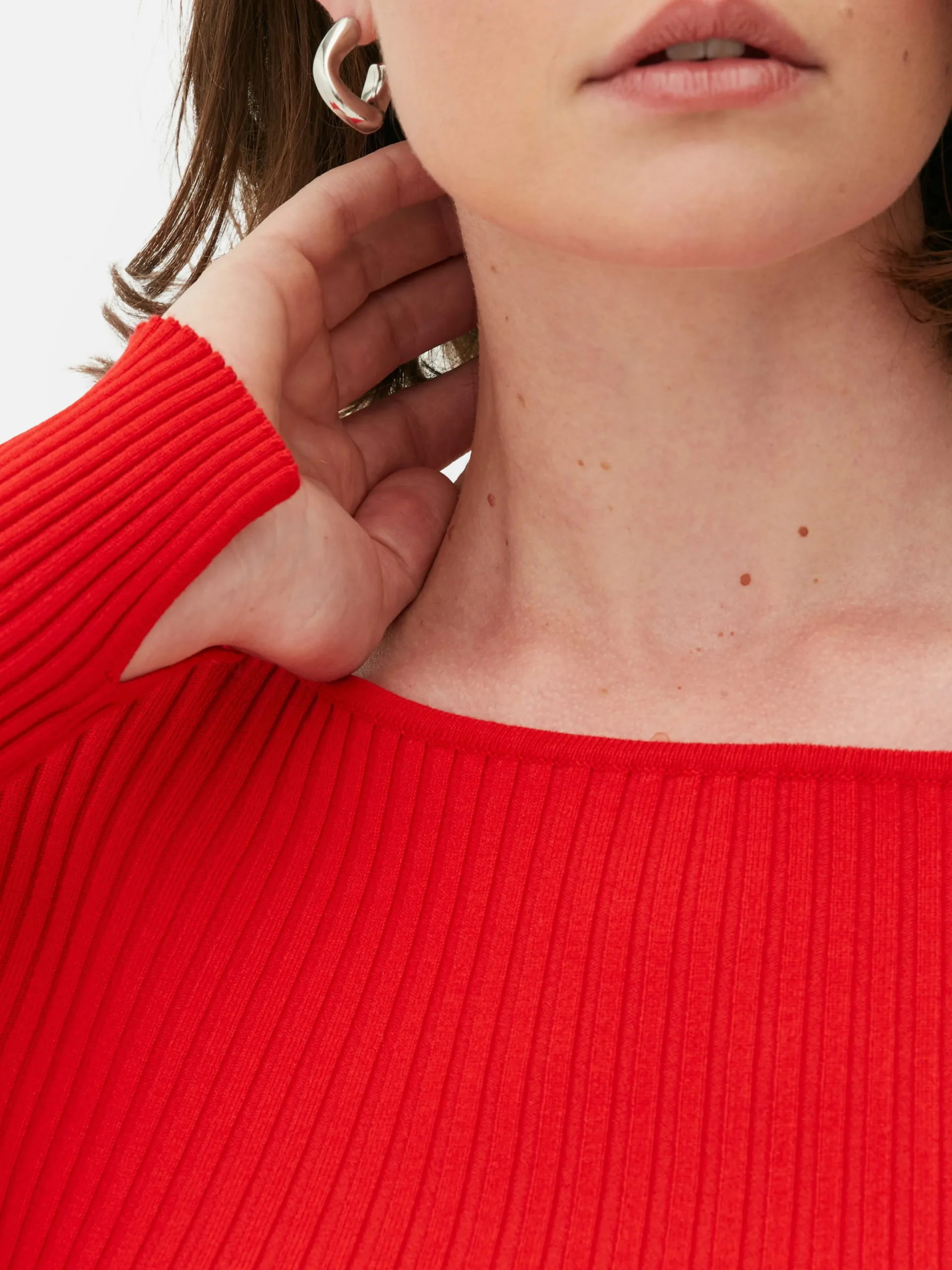 Clearance Geripptes Top Mit U-Boot-Ausschnitt Damen Pullover Und Cardigans