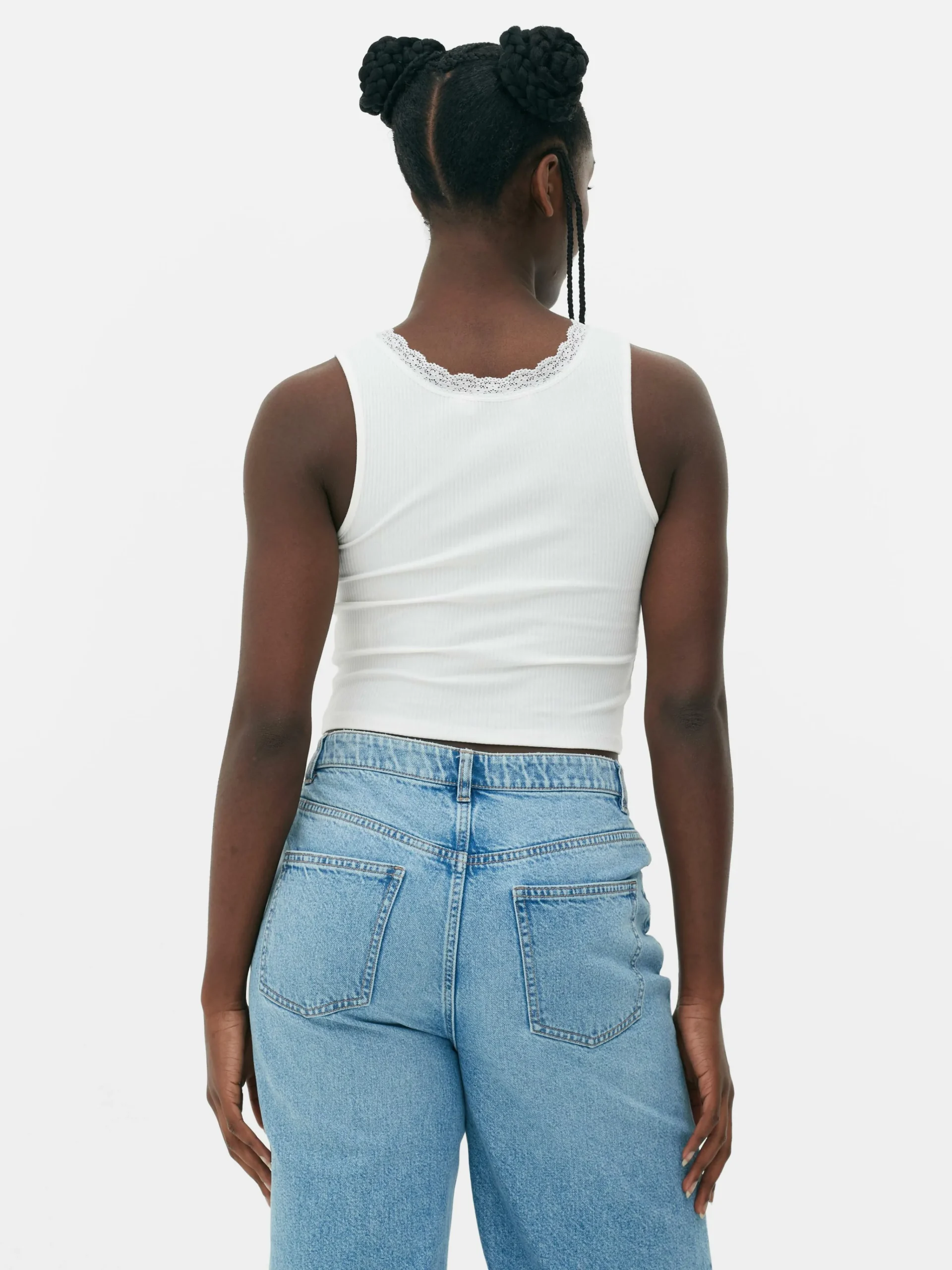 Discount Geripptes Trägertop Mit Spitzenbesatz Damen Tops Und T-Shirts