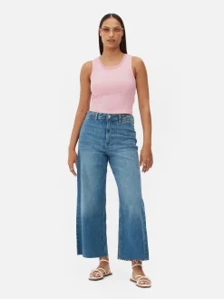 Clearance Geripptes Trägertop Mit Spitzenbesatz Damen Tops Und T-Shirts