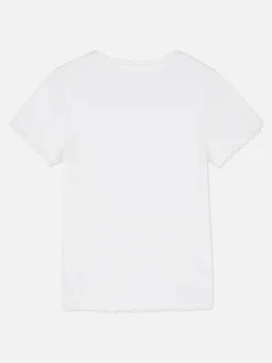 Discount Geripptes T-Shirt Mit Gekräuseltem Saum Kinder Tops Und T-Shirts