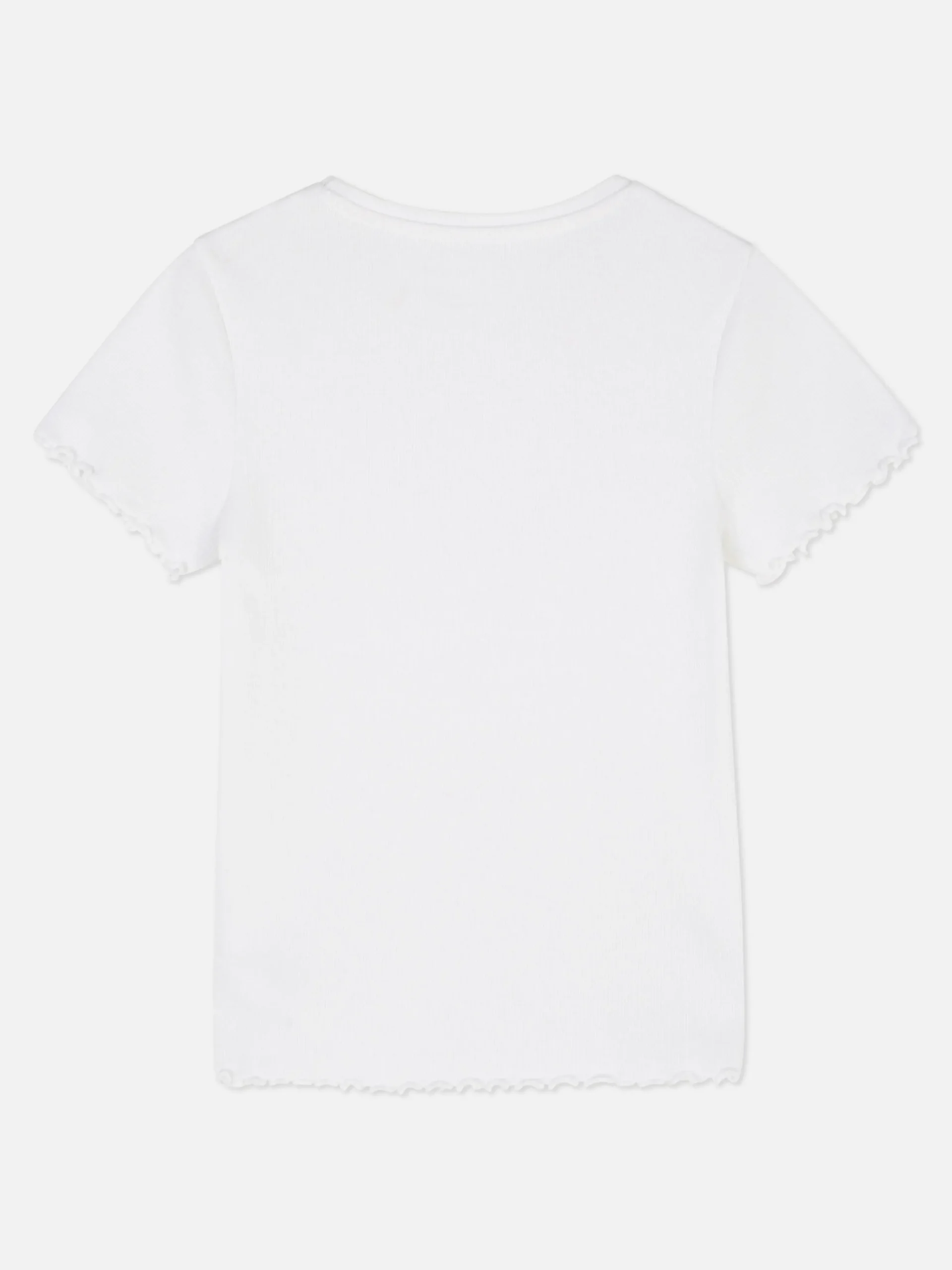 Discount Geripptes T-Shirt Mit Gekräuseltem Saum Kinder Tops Und T-Shirts