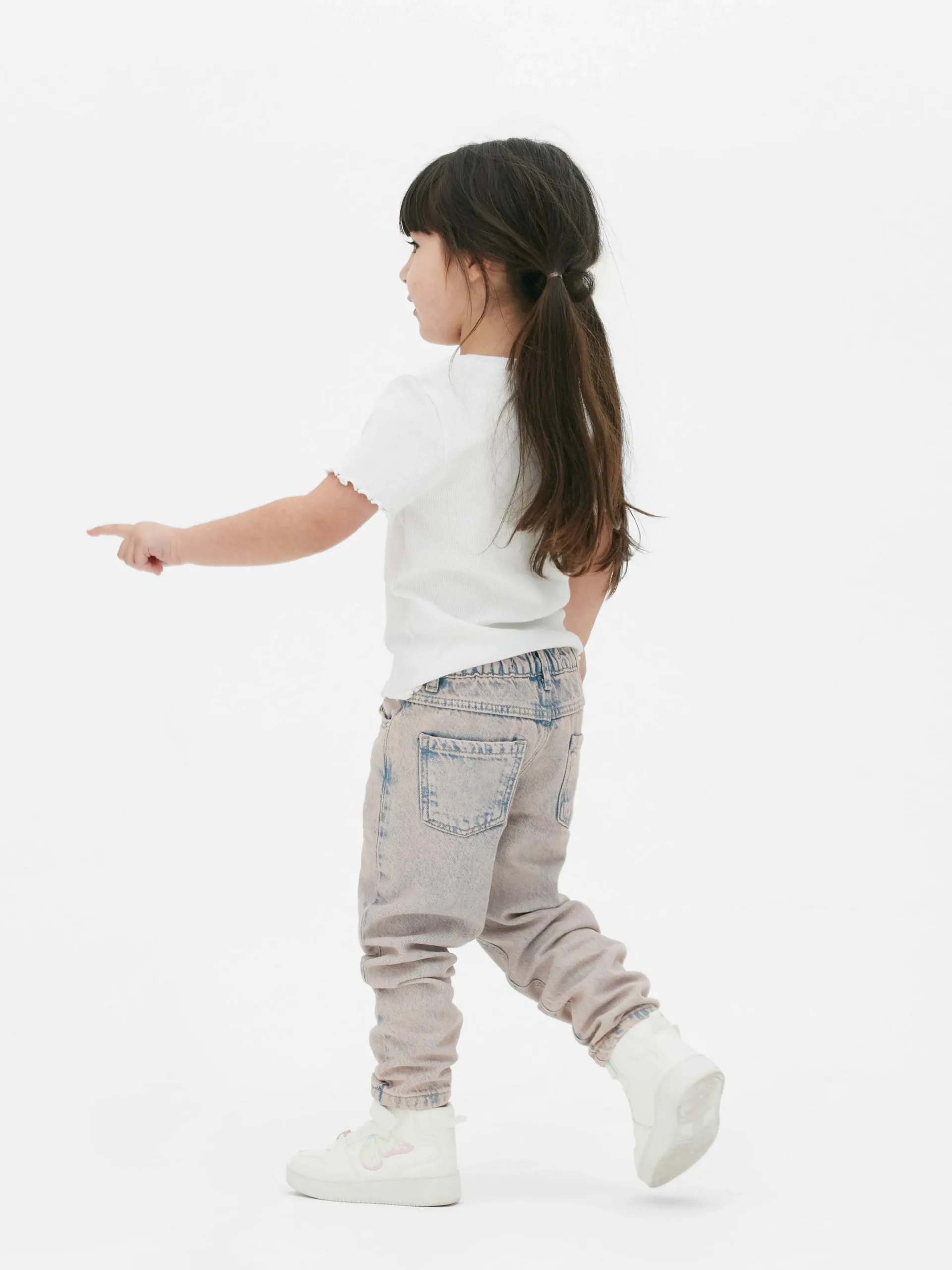 Geripptes T-Shirt Mit Gekräuseltem Saum Kinder Tops Und T-Shirts