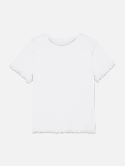 Geripptes T-Shirt Mit Gekräuseltem Saum Kinder Tops Und T-Shirts