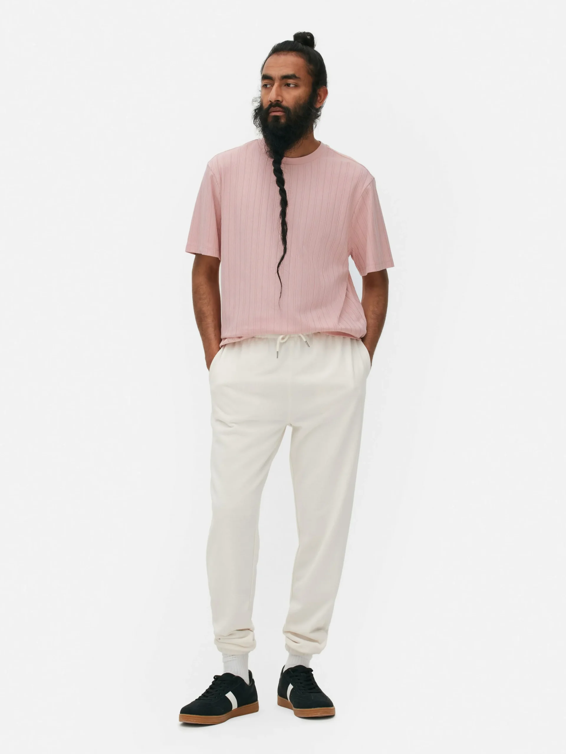 Geripptes T-Shirt Mit Rundhalsausschnitt Herren Tops Und T-Shirts