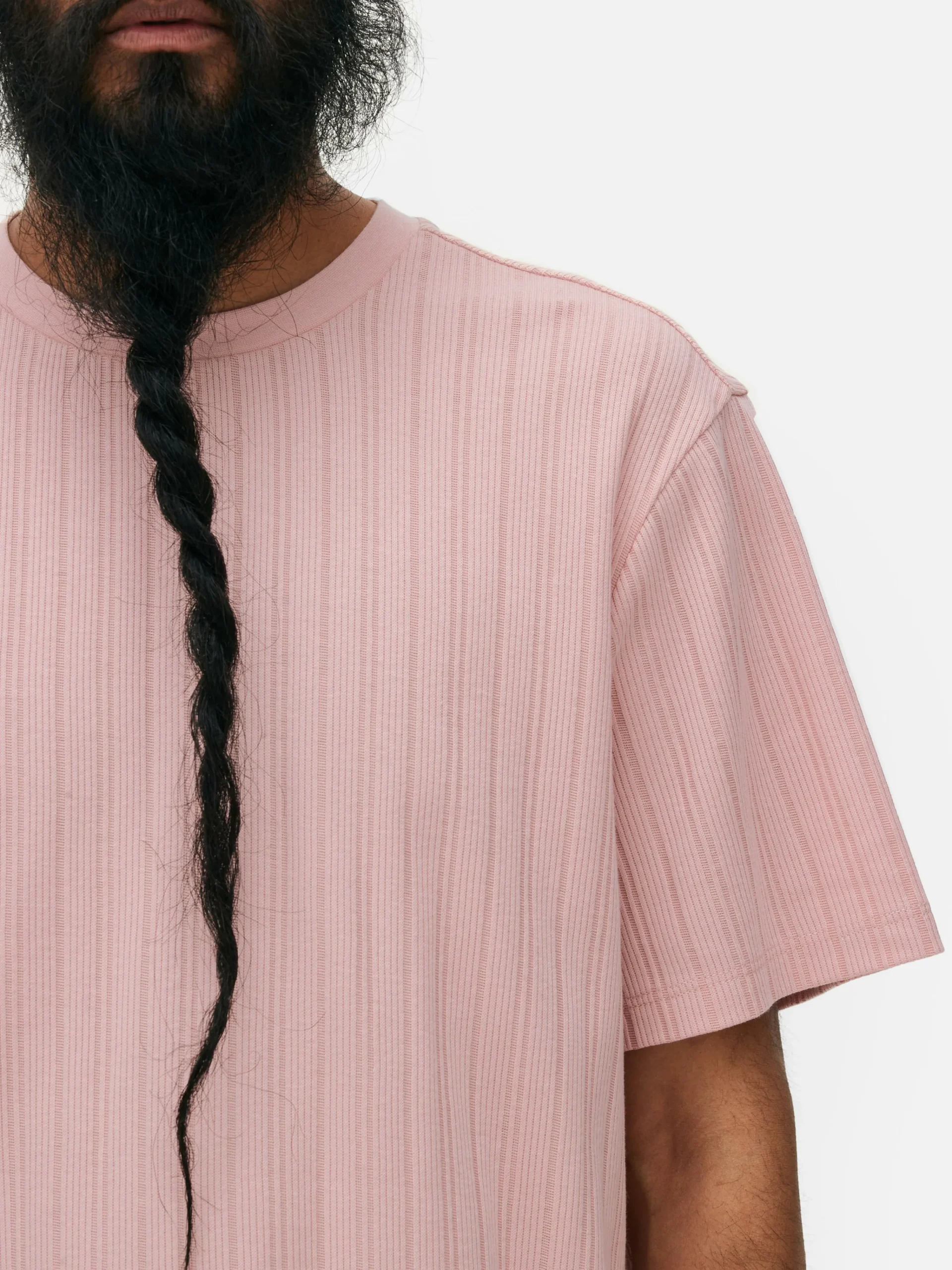 Geripptes T-Shirt Mit Rundhalsausschnitt Herren Tops Und T-Shirts