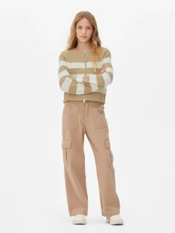 Outlet Gestreifter Cardigan Mit Reißverschluss Kinder Pullover Und Cardigans