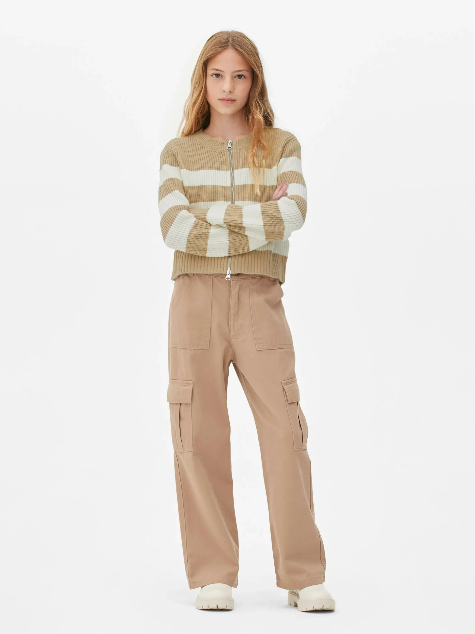 Outlet Gestreifter Cardigan Mit Reißverschluss Kinder Pullover Und Cardigans