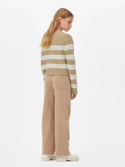 Outlet Gestreifter Cardigan Mit Reißverschluss Kinder Pullover Und Cardigans