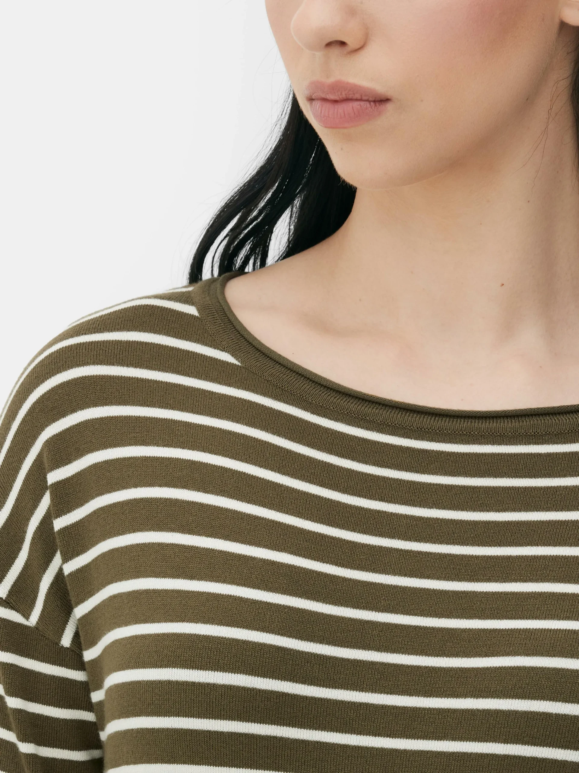 Online Gestreifter Feinstrickpullover Mit U-Boot-Ausschnitt Damen Pullover Und Cardigans