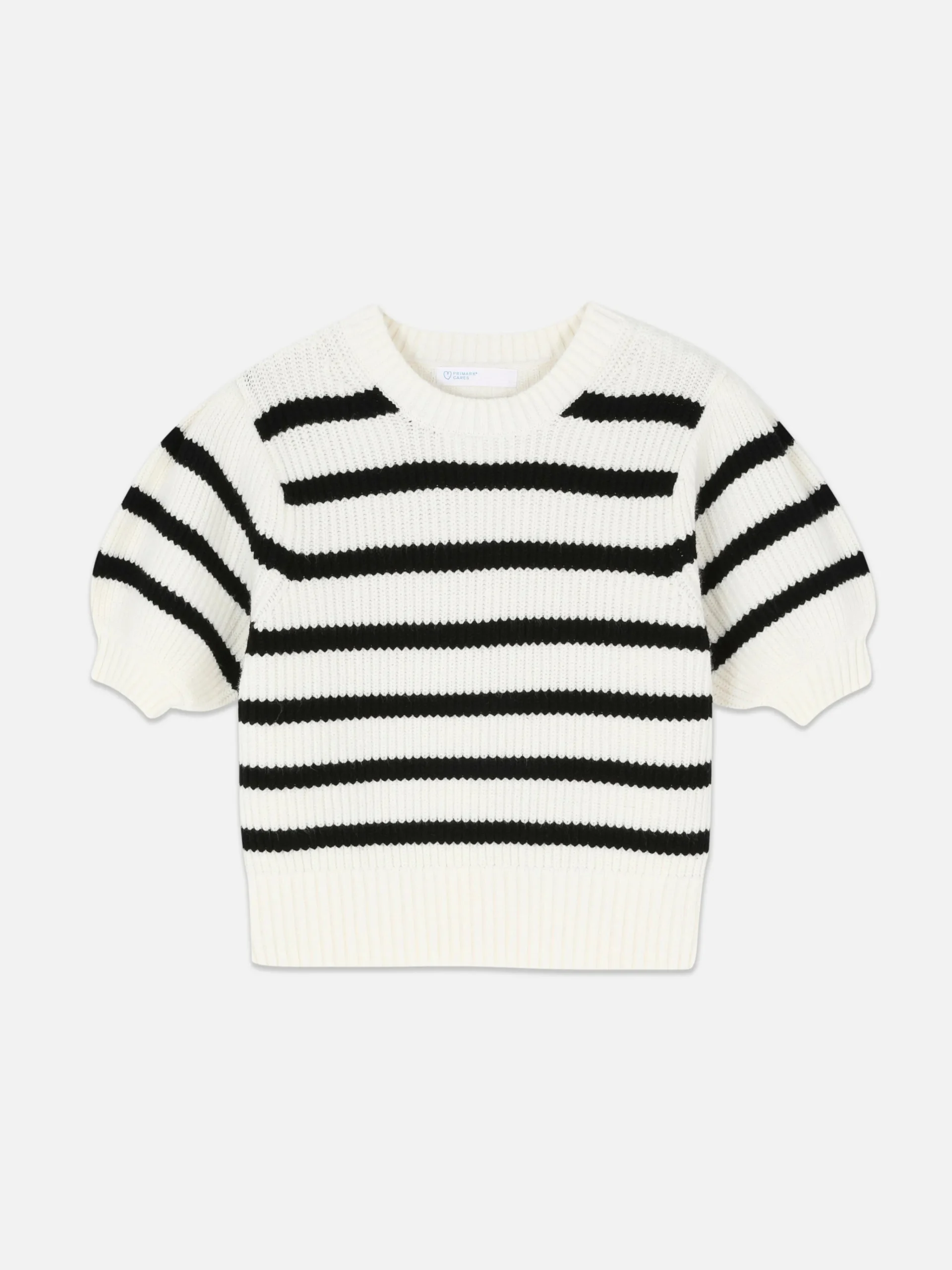 Best Gestreifter Pullover Mit Puffärmeln Damen Pullover Und Cardigans