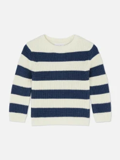 Gestreifter Strickpullover Pullover Und Cardigans