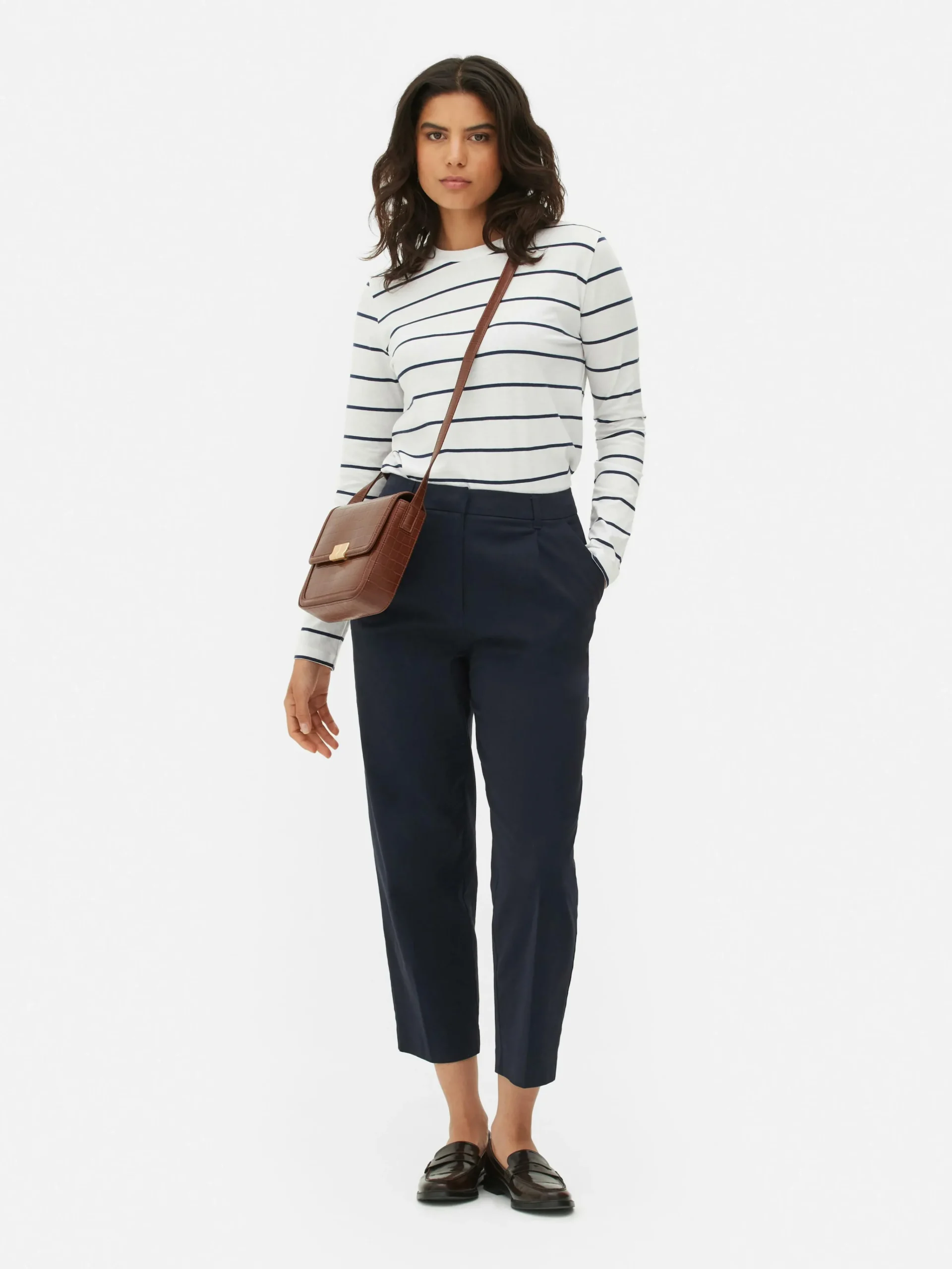 Hot Gestreiftes Langarmtop Damen Tops Und T-Shirts