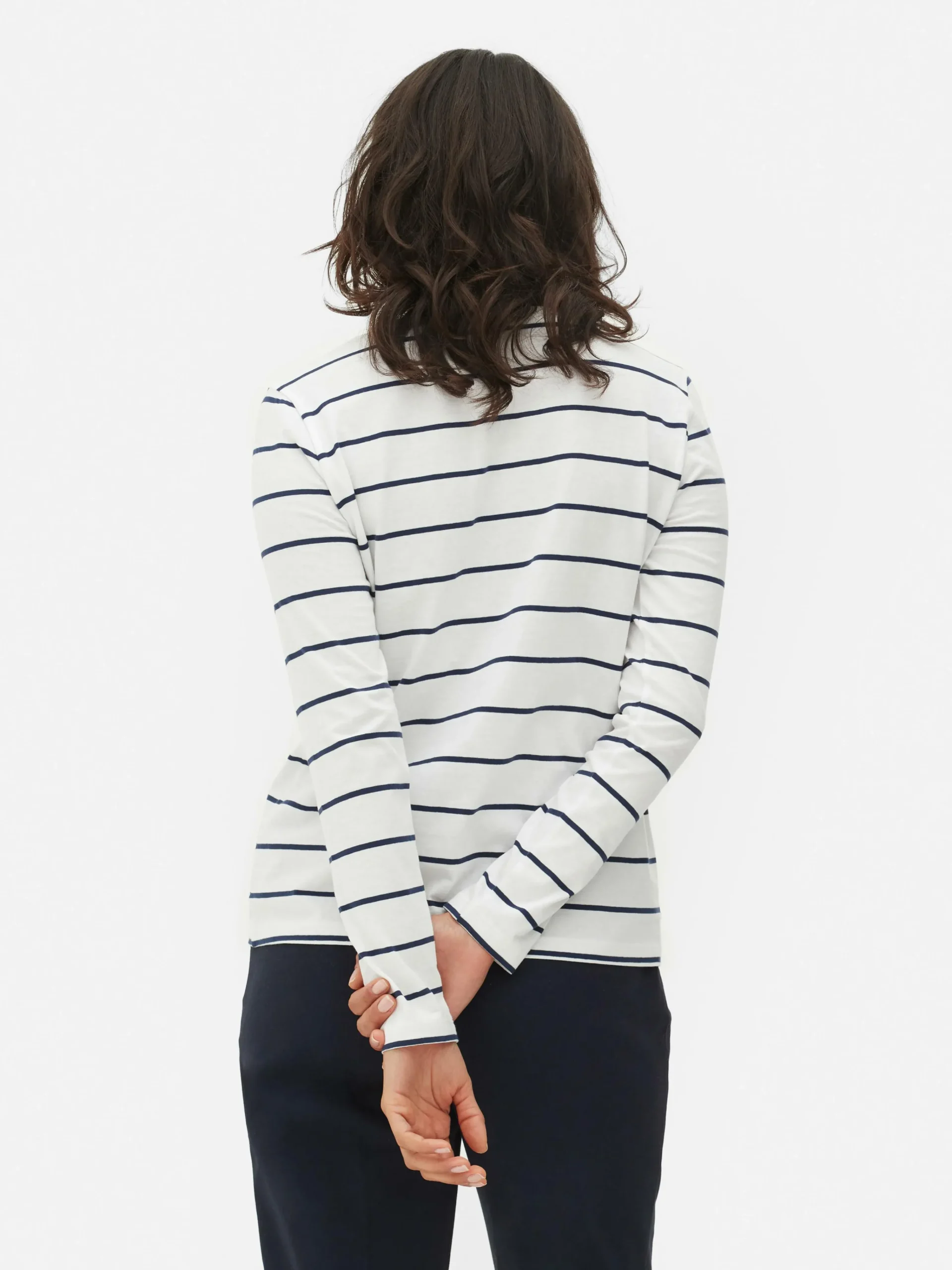 Hot Gestreiftes Langarmtop Damen Tops Und T-Shirts