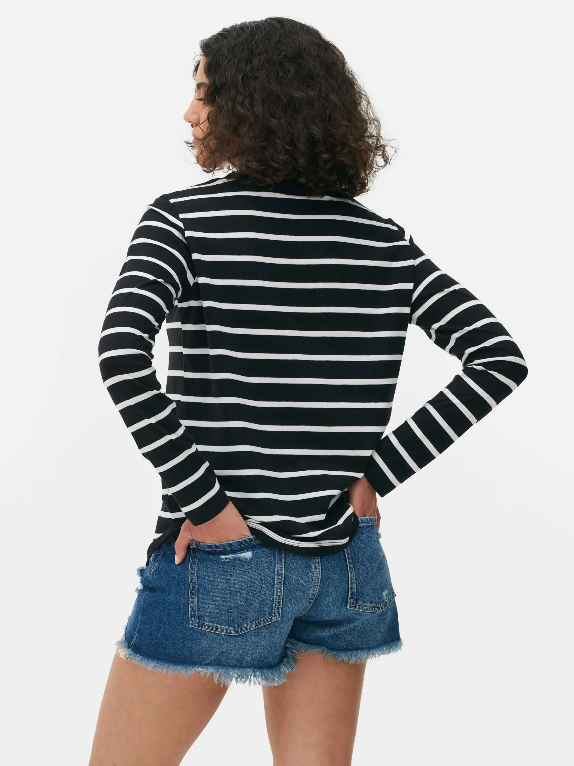 New Gestreiftes Langarmtop Damen Tops Und T-Shirts