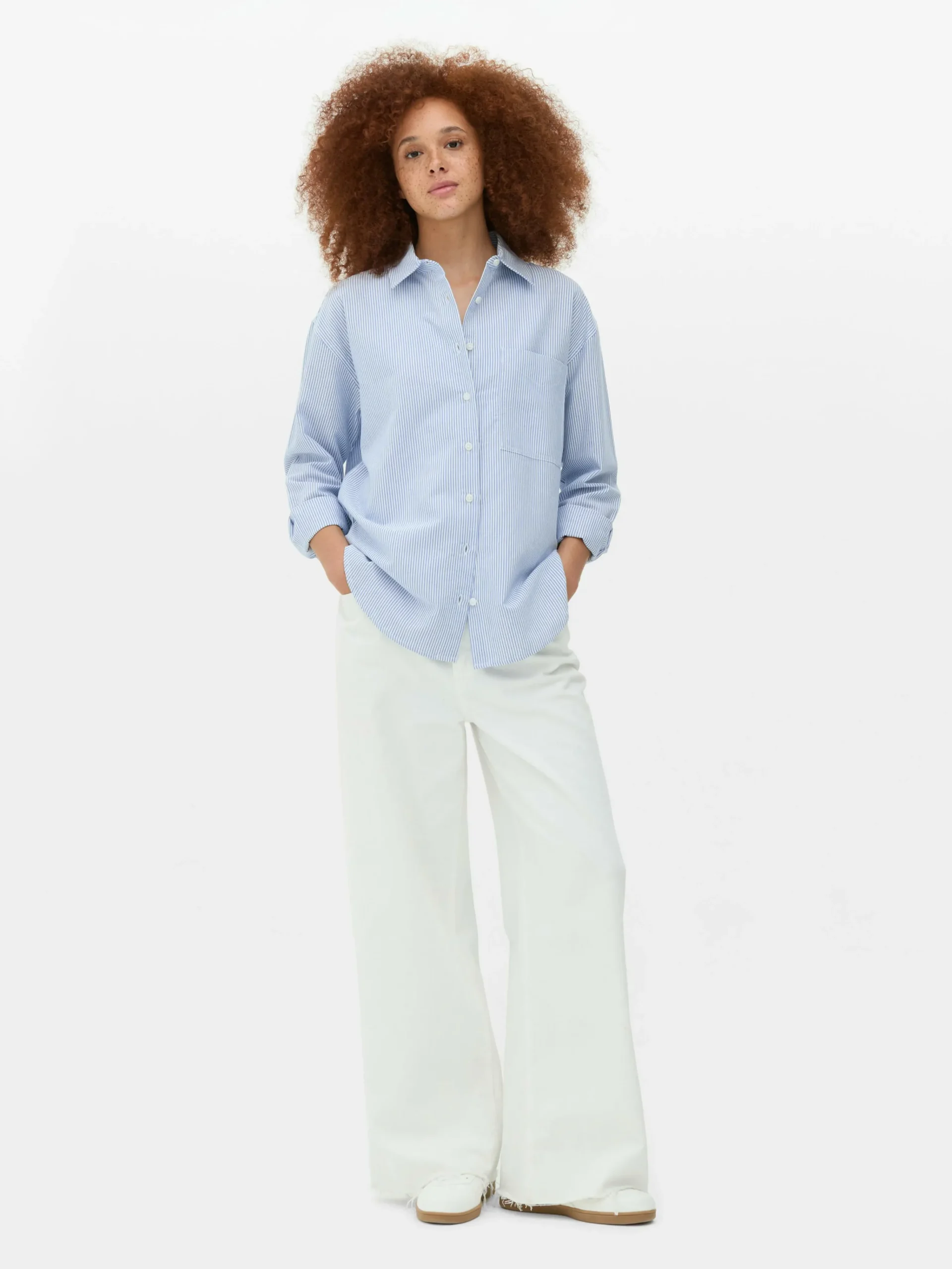 Outlet Gestreiftes Oxford-Hemd Damen Blusen