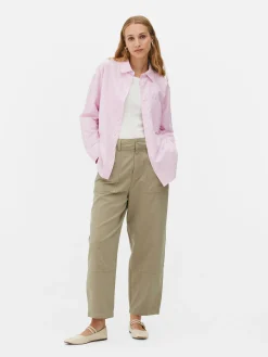 Clearance Gestreiftes Oxford-Hemd Damen Blusen