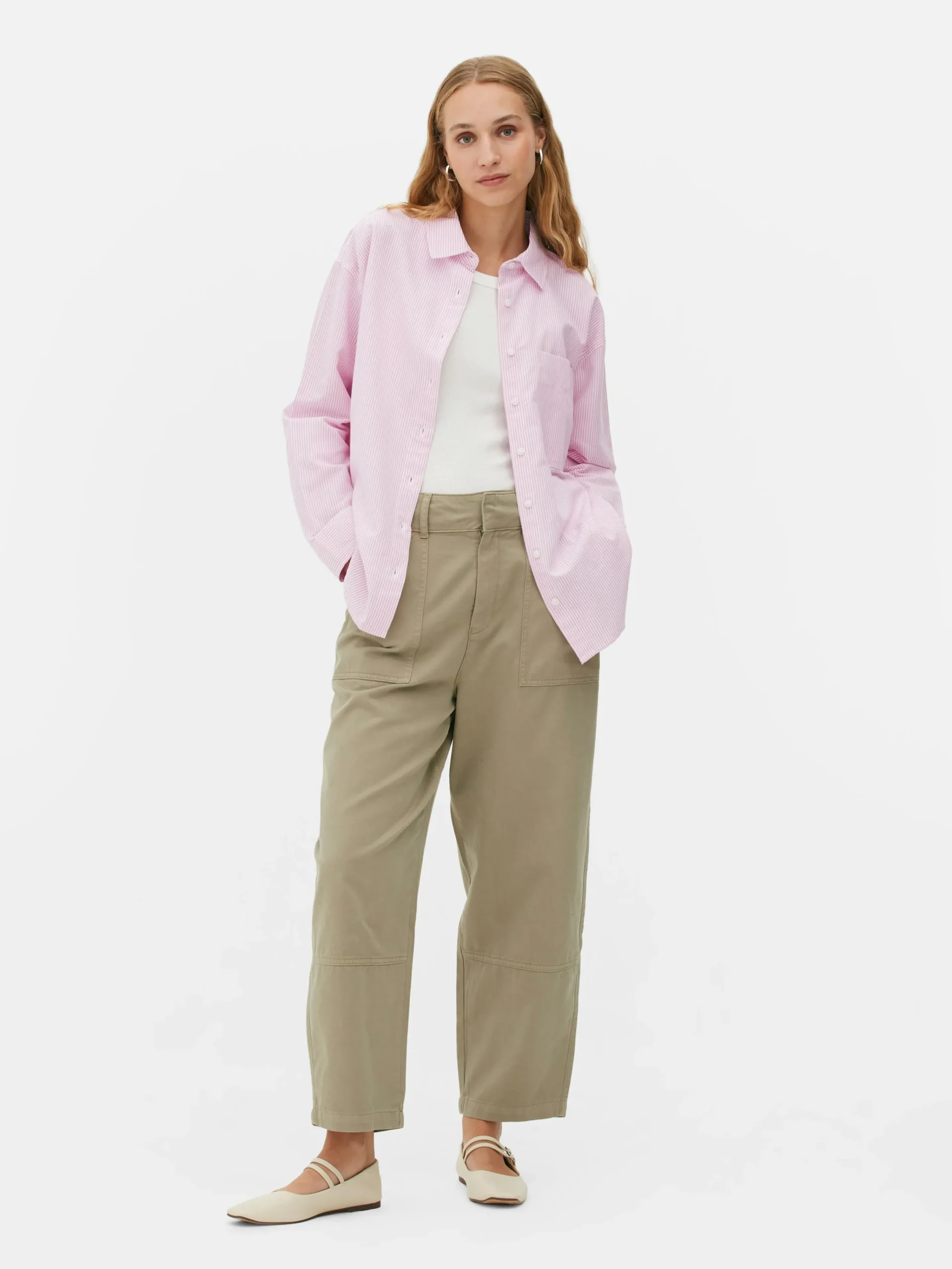 Clearance Gestreiftes Oxford-Hemd Damen Blusen