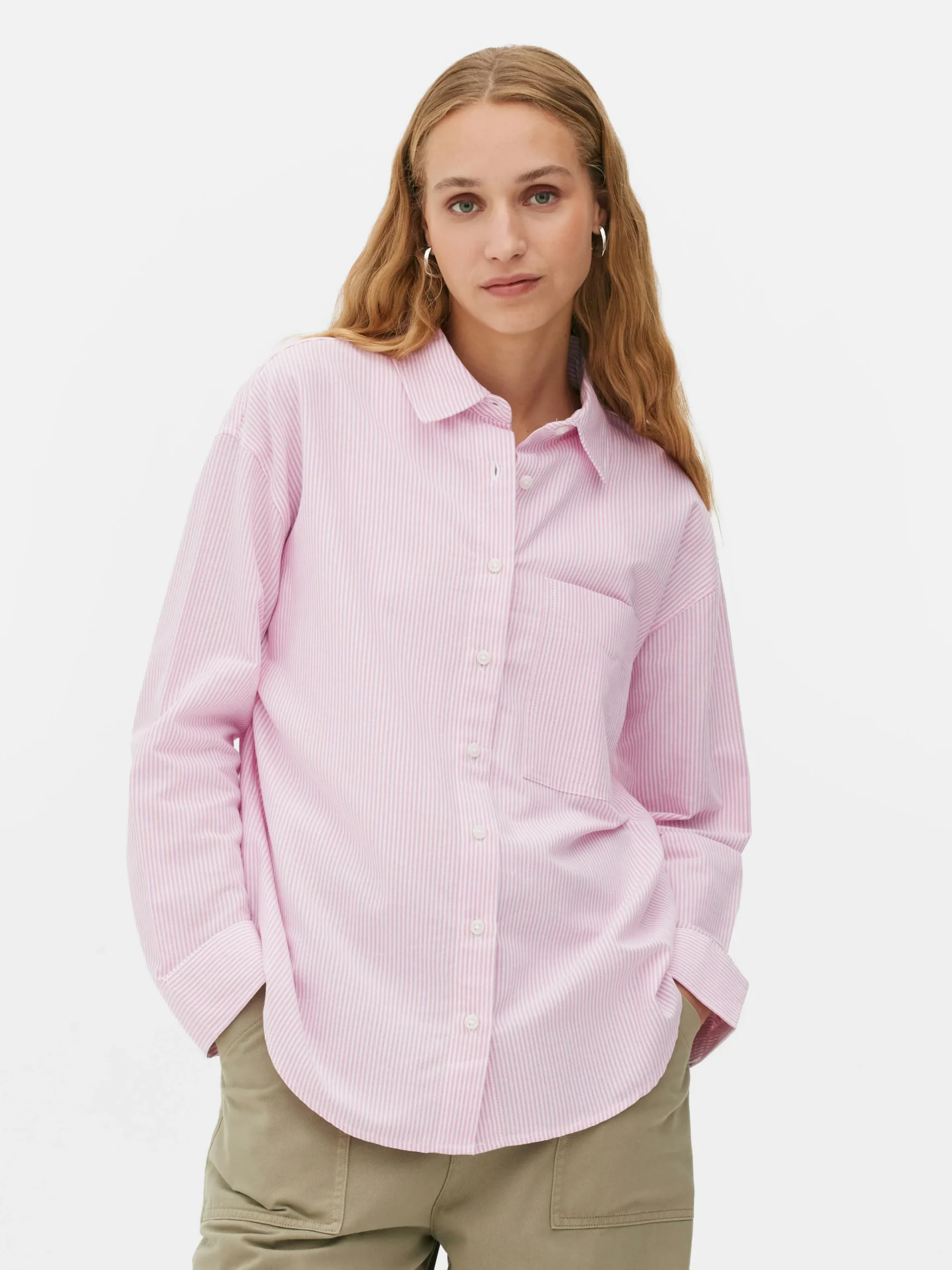 Clearance Gestreiftes Oxford-Hemd Damen Blusen