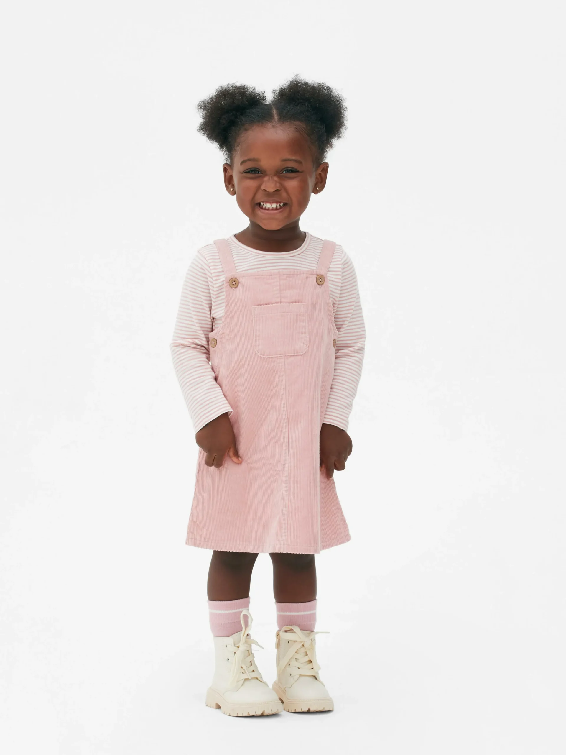 Online Gestreiftes T-Shirt Und Cord-Trägerkleid Im Set Sets Und Outfits