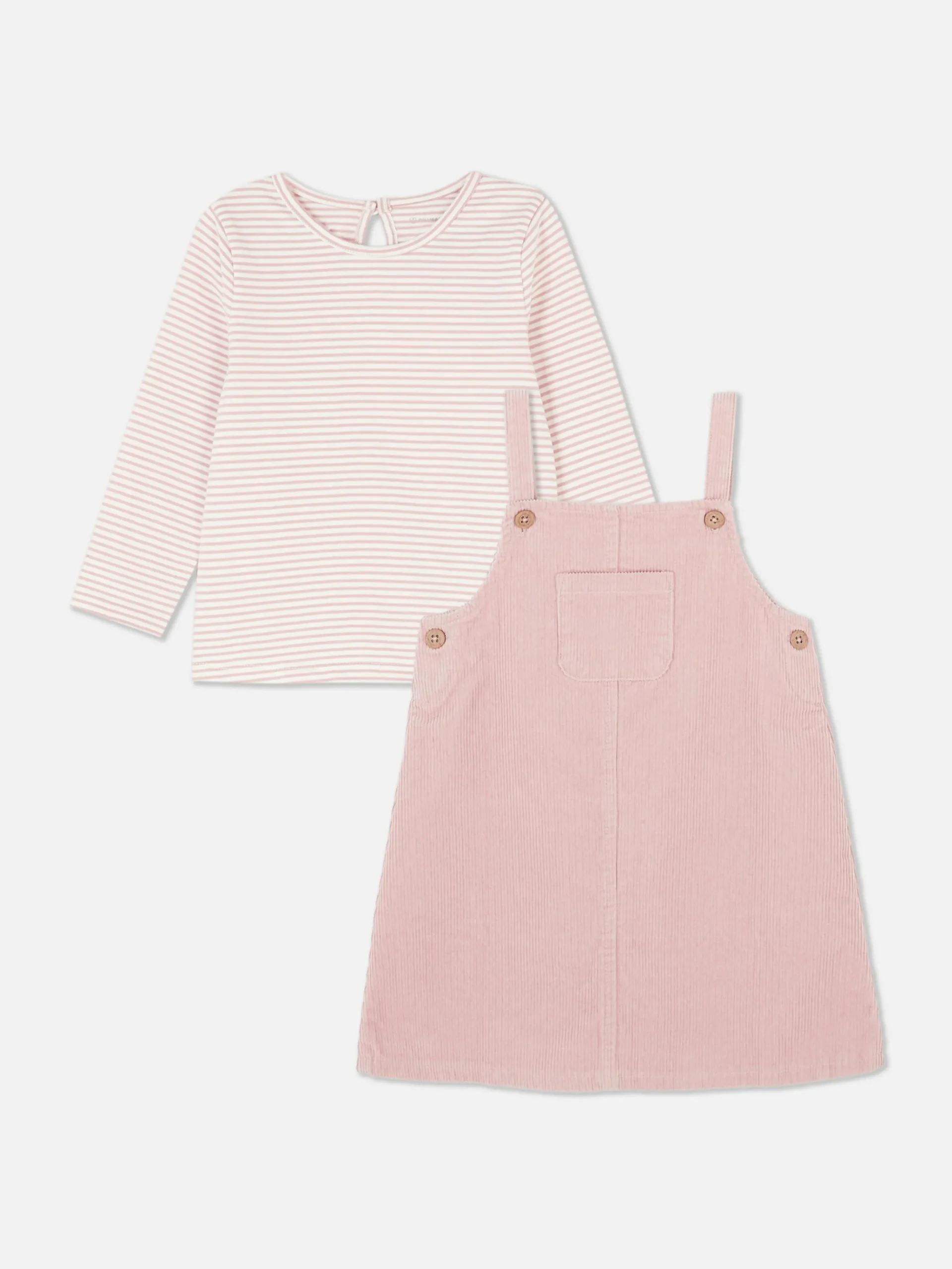 Online Gestreiftes T-Shirt Und Cord-Trägerkleid Im Set Sets Und Outfits