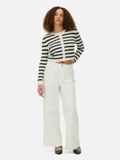 New Gestrickter Cardigan Mit Knopfleiste Damen Pullover Und Cardigans