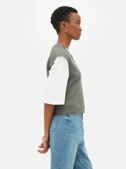 Hot Gestricktes Tanktop Mit V-Ausschnitt Damen Pullover Und Cardigans