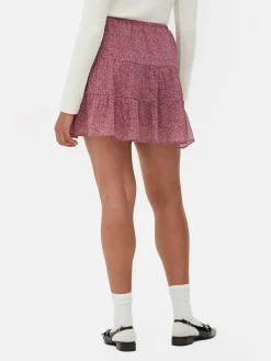 Sale Gestufter Chiffon-Minirock Zum Kombinieren Damen Röcke