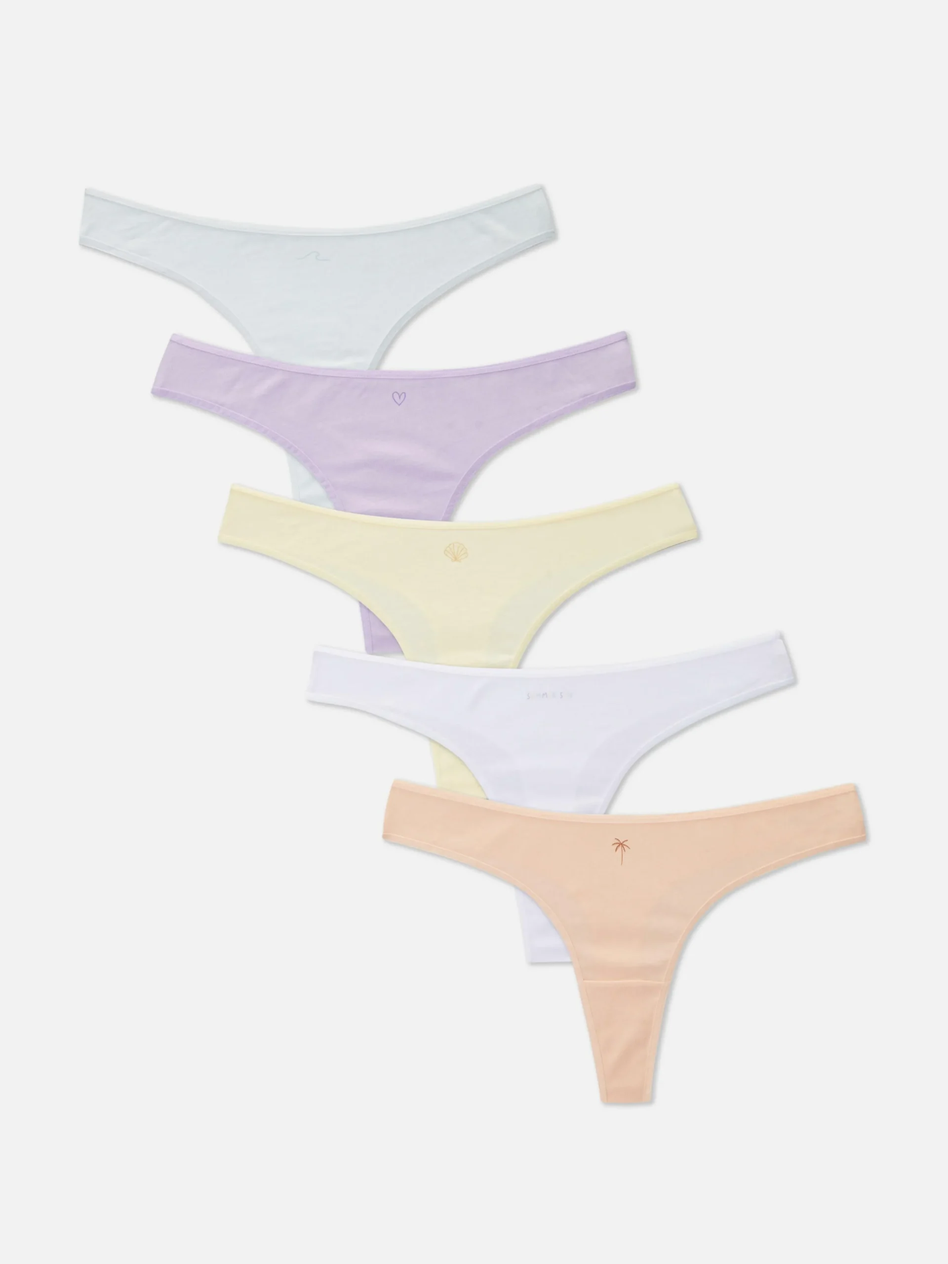 Grafische Tangas, 5er-Pack Damen Slips