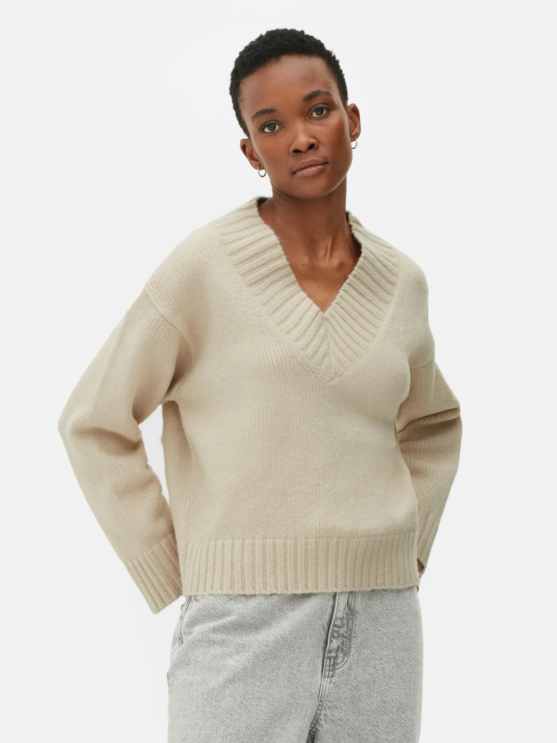 New Grober Strickpullover Mit V-Ausschnitt Damen Pullover Und Cardigans