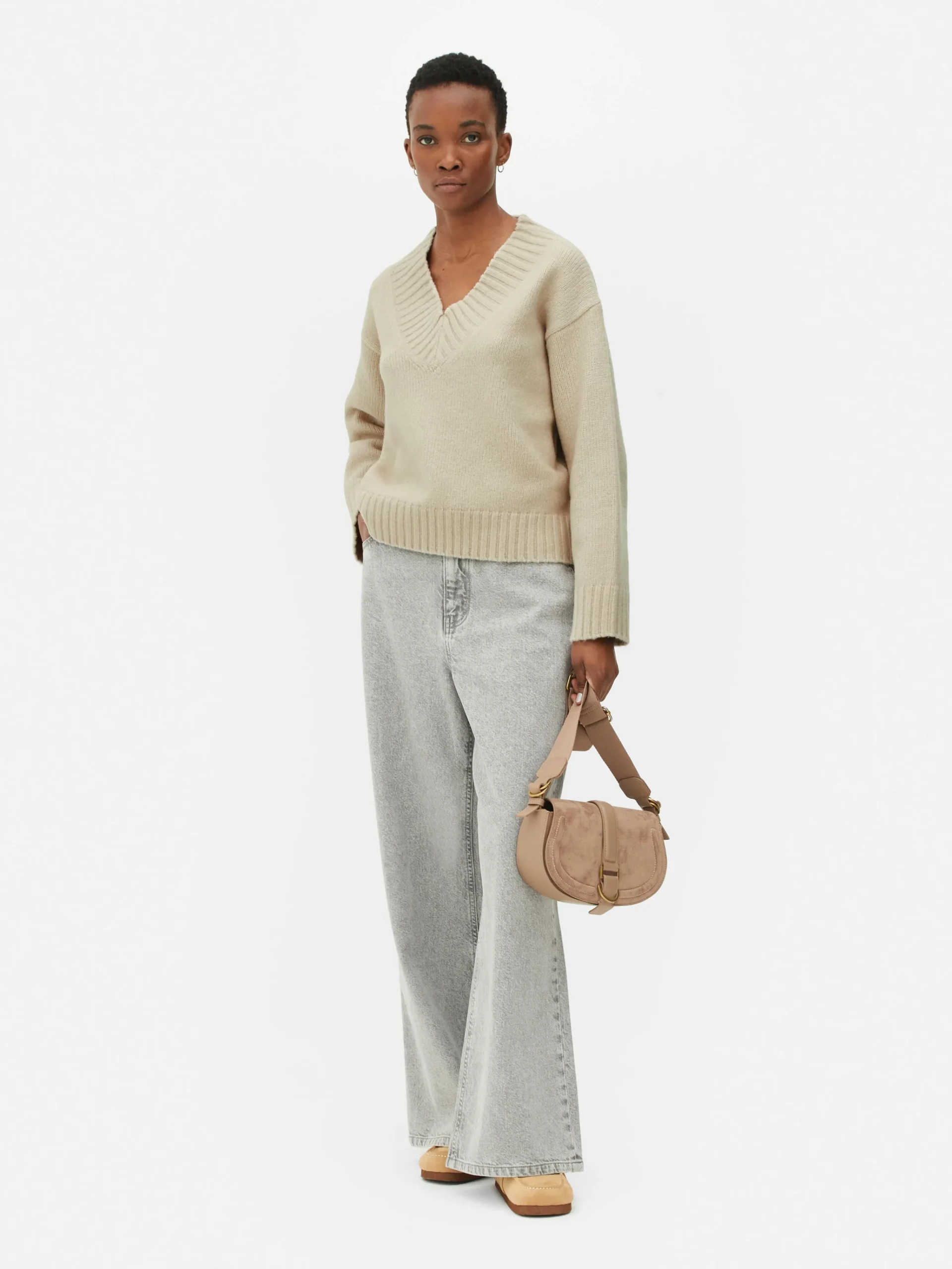 New Grober Strickpullover Mit V-Ausschnitt Damen Pullover Und Cardigans